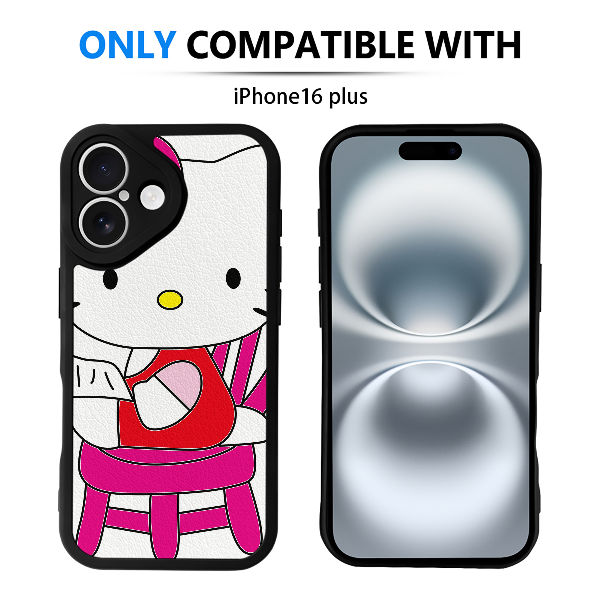 （画像用） Hello Kitty ハローキティ 【iPhone 16シリーズ対応】シリコンスマホケース（レザー調） 材質：シリコン